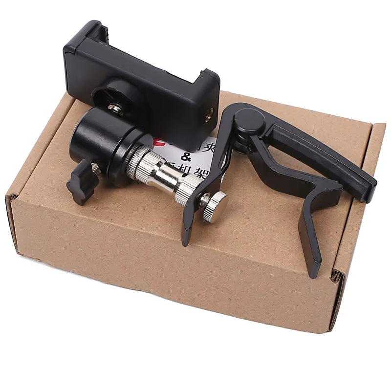 Guitar Mobile Phone Holder Capo Music Score Clip Stand Guitar 2 in 1 Support Bracket for Bass Folk/Electric Guitar