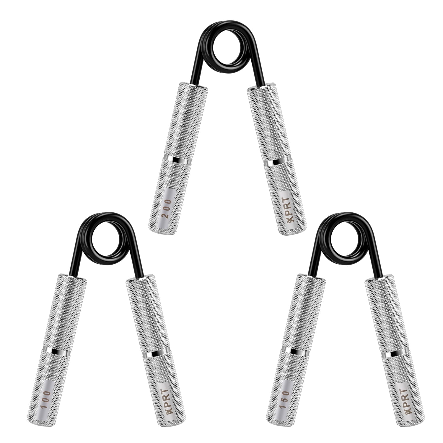 Power Gripper Set - Pro Hand Grip Strengthener Set of 3, Wrist and Forearm Exerciser, Build Crushing Grip Strength and Mobility 100/150/200 Lbs Set