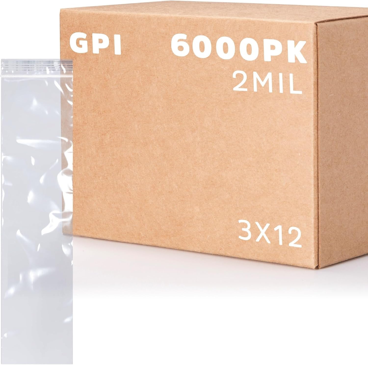 3" X 12" Extra Long Zip Bags, 6,000 Pack, Clear Plastic Reclosable Zip Baggies, 2 Mil Thick, Resealable Poly Bags for Packaging Insence, Necklaces & Jewelry.
