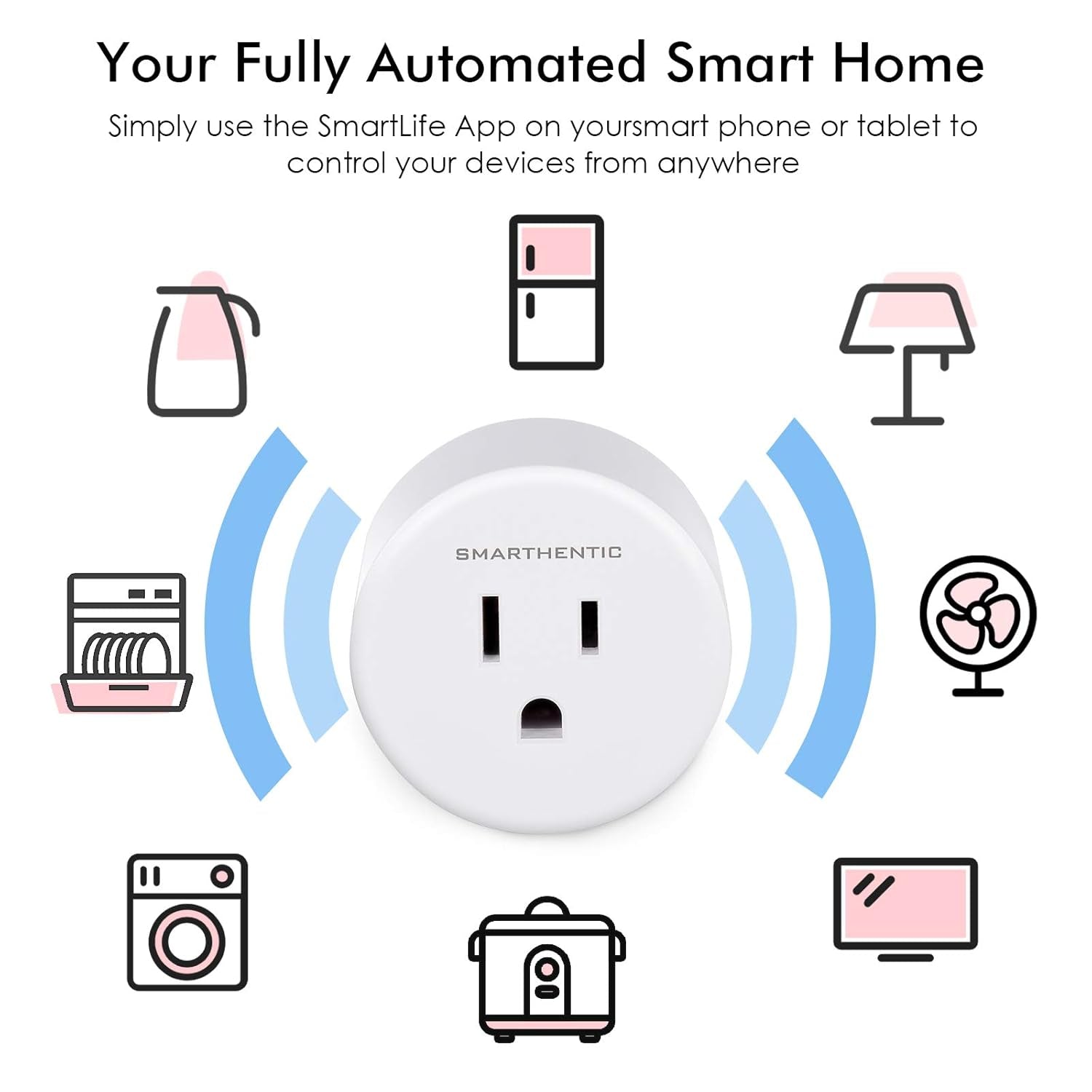 Smart Plug Light Timers Programmable Indoor, Wifi Light Switch, Amazon Alexa Google Home Voice, APP and Remote Control, Gadgets for Home 2.4Ghz Network Outlet Extender Home Improvement, Pack of (2)