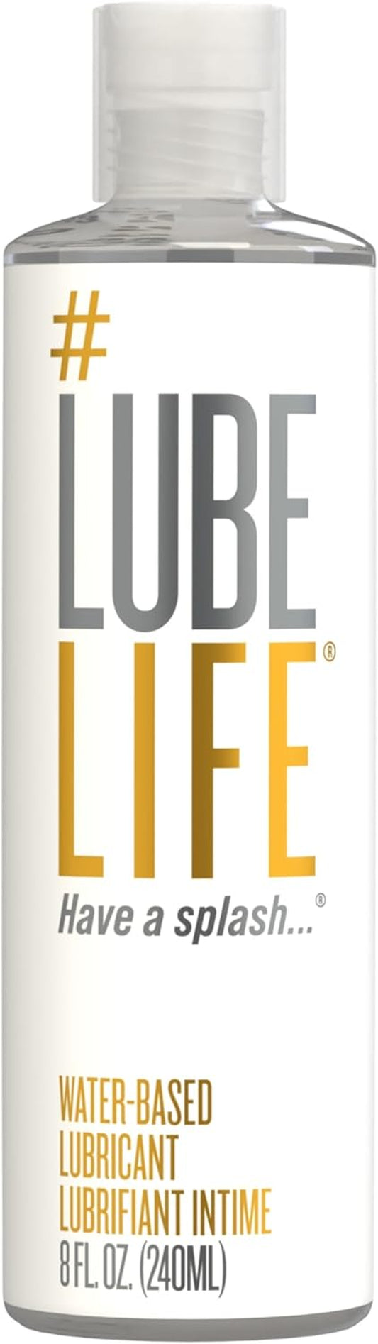 Lubelife Water-Based Lube – Personal Lubricant for Men, Women & Couples, Travel Size, Non-Staining, Easy Clean-Up, Toy-Safe, 8 Fl Oz
