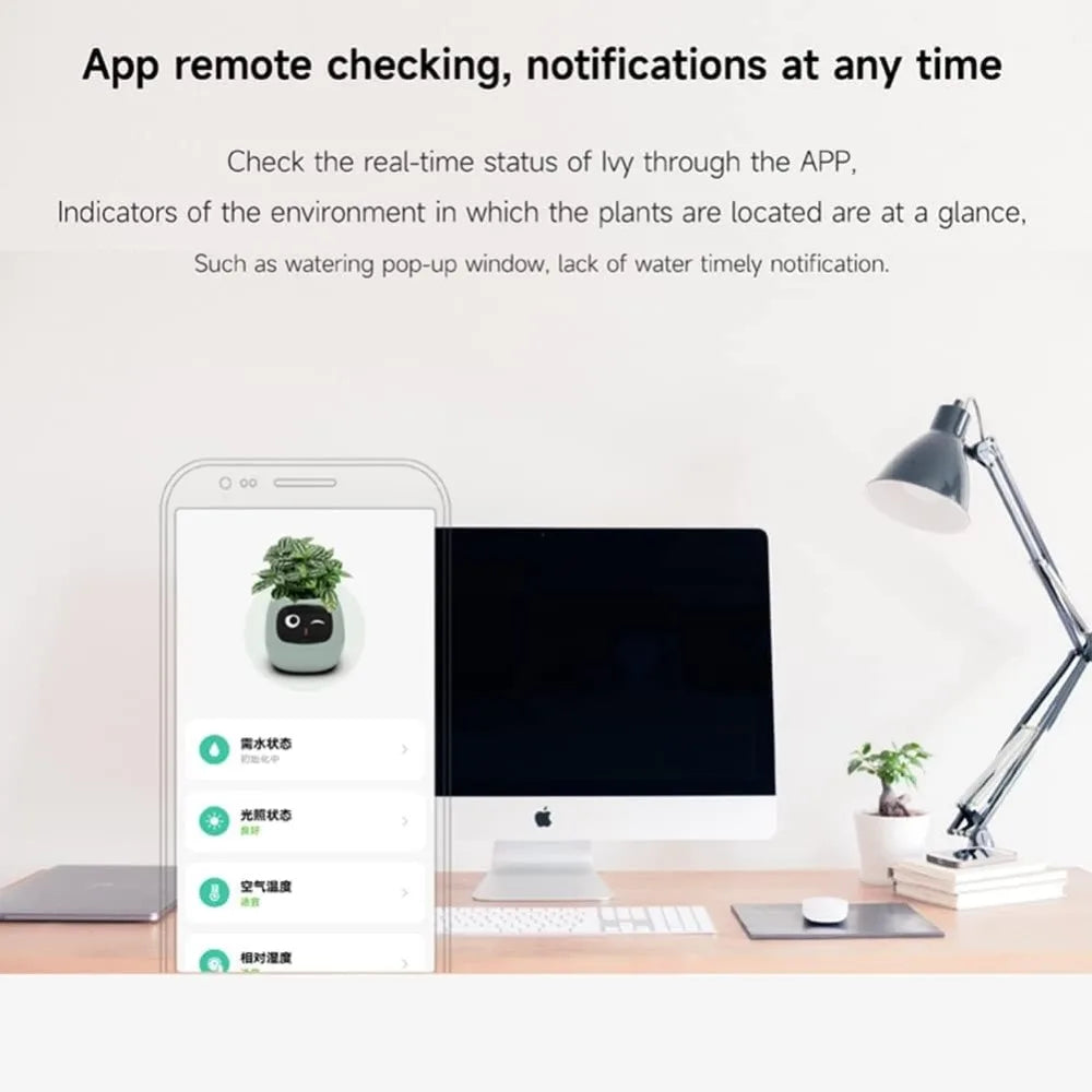 Tool Smart Flowerpots,Smart Pet Planter,Ai Planter,Intelligent Flowerpots,Multiple Expressions,7 Smart Sensors