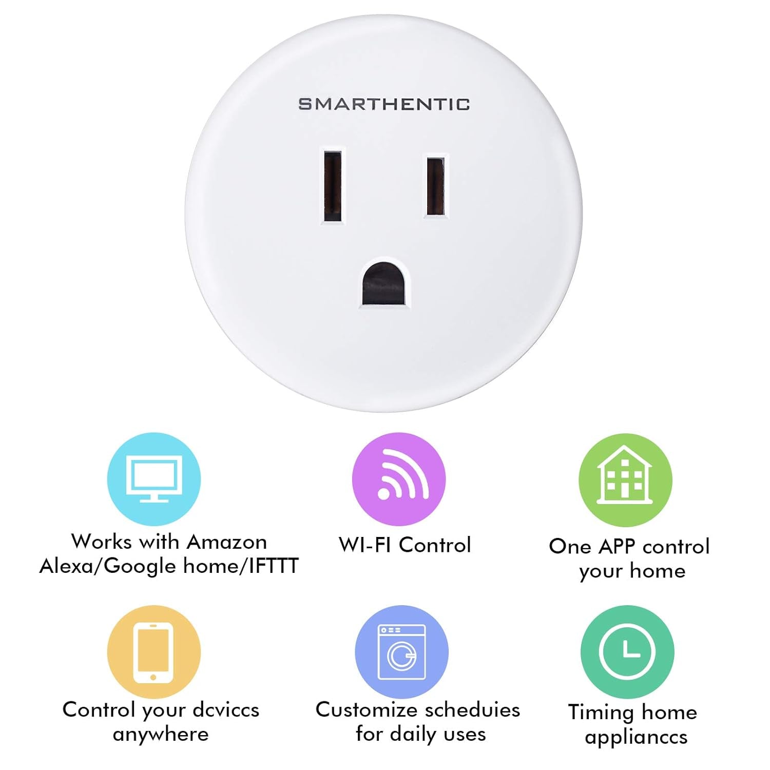 Smart Plug Light Timers Programmable Indoor, Wifi Light Switch, Amazon Alexa Google Home Voice, APP and Remote Control, Gadgets for Home 2.4Ghz Network Outlet Extender Home Improvement, Pack of (2)