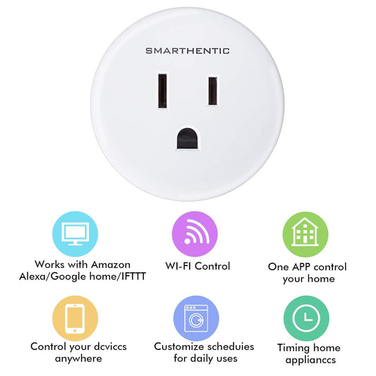 Smart Plug Light Timers Programmable Indoor, Wifi Light Switch, Amazon Alexa Google Home Voice, APP and Remote Control, Gadgets for Home 2.4Ghz Network Outlet Extender Home Improvement, Pack of (2)