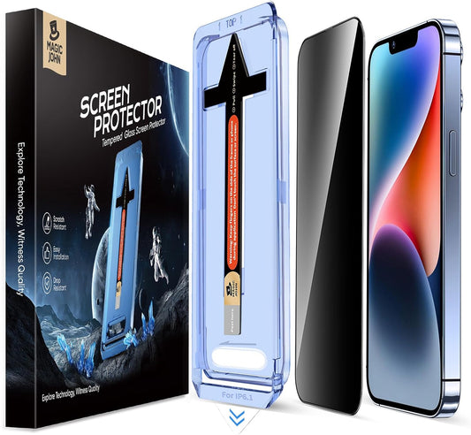 2 Pack for Iphone 13/13Pro/14/16E 6.1 Inch Privacy Glass Screen Protector, Auto Dust-Elimination, Bubble Free, Easy Installation