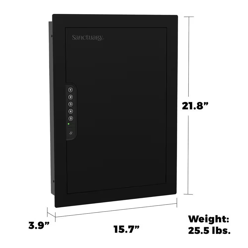 In-Wall Vault with Electronic Lock, Matte Black