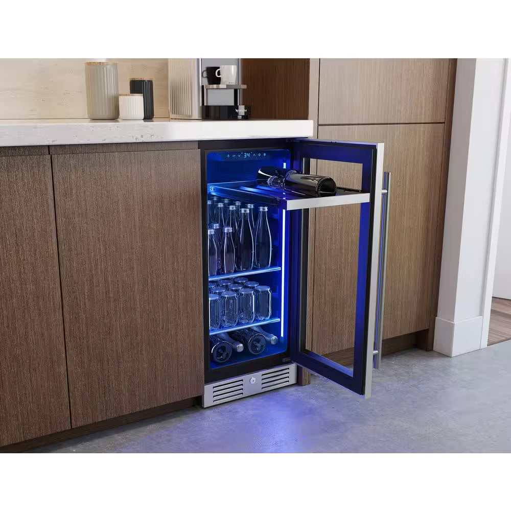 Presrv 15 In. 4-Bottle and 64-Can Single Zone Beverage Cooler