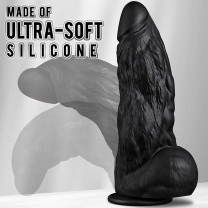 3 Inch Diameter BBC Huge Thick Dildo, 10 Inch Monster Big Black Dildos with Strong Suction Cup, Realistic Silicone Large Anal Dildos Adult Sex Toys for Gay Female Mastuabtion