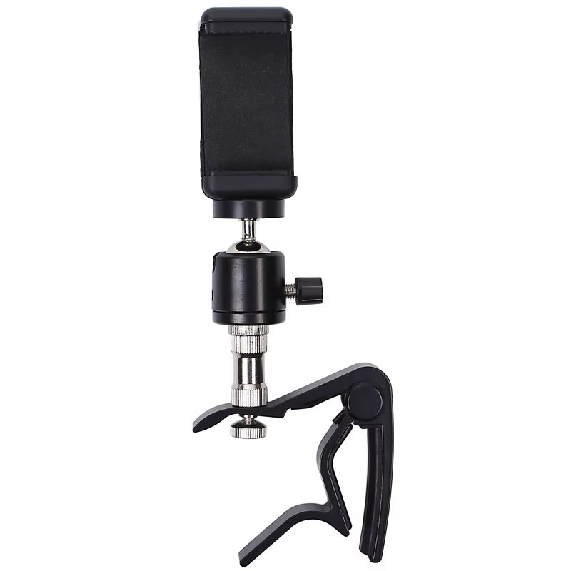 Guitar Mobile Phone Holder Capo Music Score Clip Stand Guitar 2 in 1 Support Bracket for Bass Folk/Electric Guitar