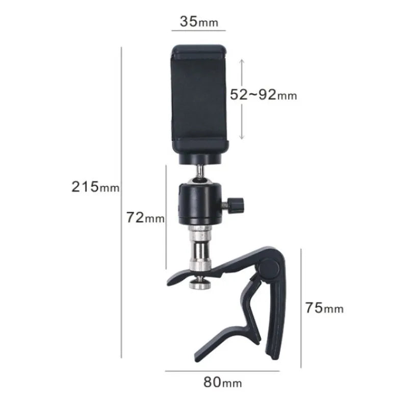 Guitar Mobile Phone Holder Capo Music Score Clip Stand Guitar 2 in 1 Support Bracket for Bass Folk/Electric Guitar