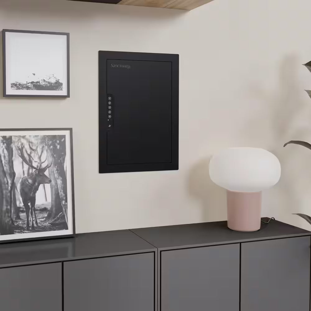 In-Wall Vault with Electronic Lock, Matte Black