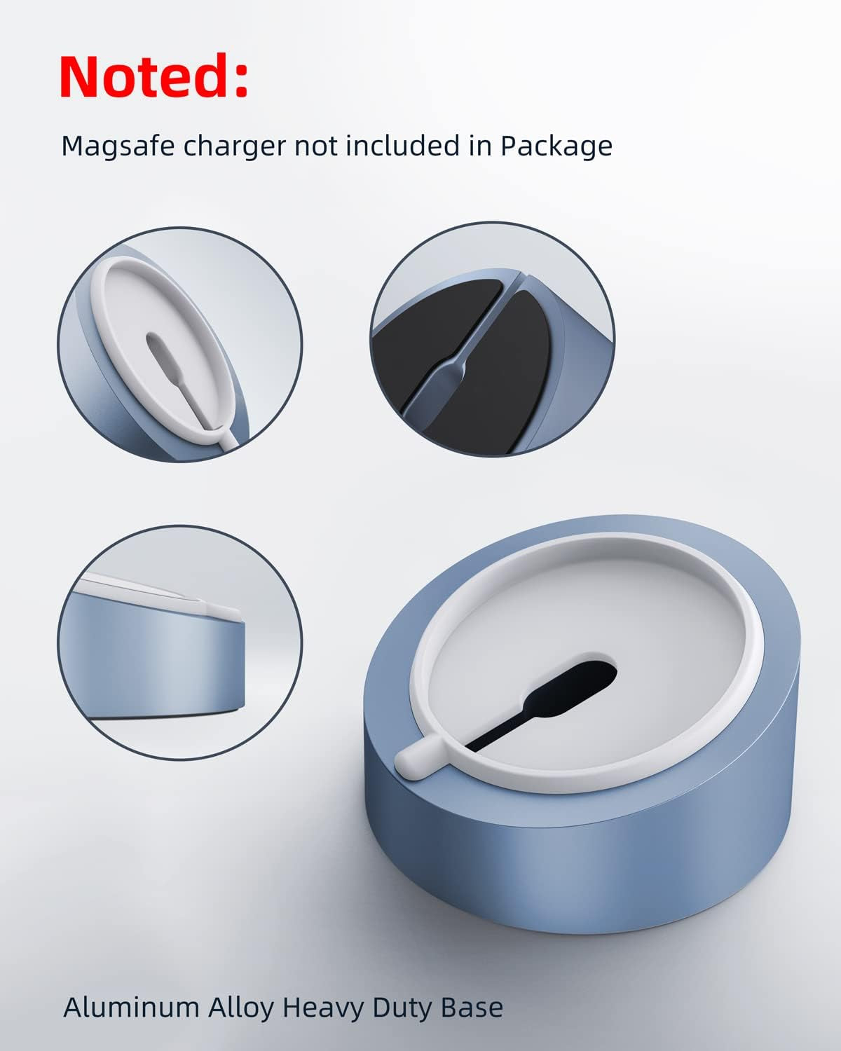 Mag- Safe Charger Stand Wireless Charging Heavy-Duty Premium Metal Holder Base Desktop Tablet Mount for Iphone 16 Pro /16/15 Pro/15/14/13/12 Mag- Safe Charger Stand- Blue
