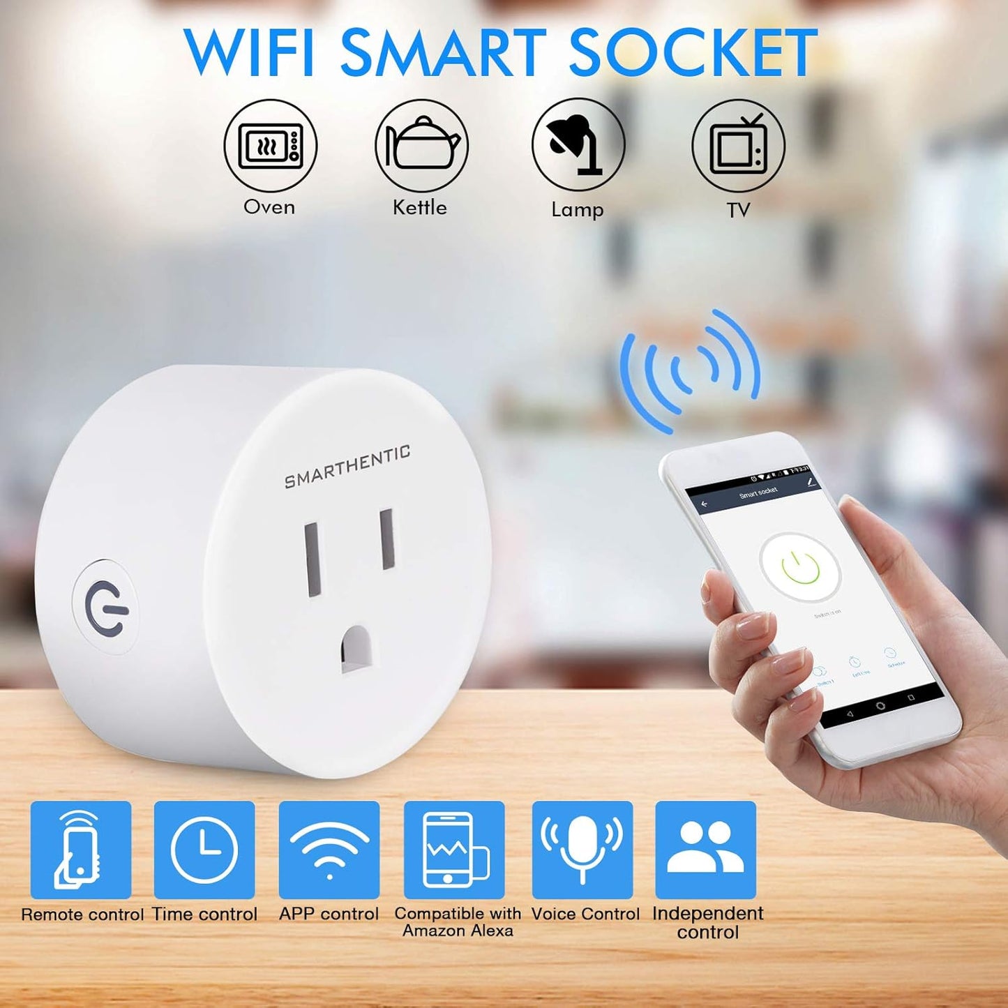 Smart Plug Light Timers Programmable Indoor, Wifi Light Switch, Amazon Alexa Google Home Voice, APP and Remote Control, Gadgets for Home 2.4Ghz Network Outlet Extender Home Improvement, Pack of (2)