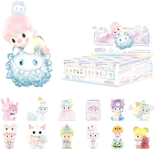 Sweet Bean × INSTINCTOY Sweet Together Series, 12Pcs Sweet Bean Blind Box Figures, Random Design Action Figures Collectible Toys Home Decorations, Holiday Birthday Gifts, Whole Set