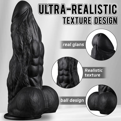 3 Inch Diameter BBC Huge Thick Dildo, 10 Inch Monster Big Black Dildos with Strong Suction Cup, Realistic Silicone Large Anal Dildos Adult Sex Toys for Gay Female Mastuabtion