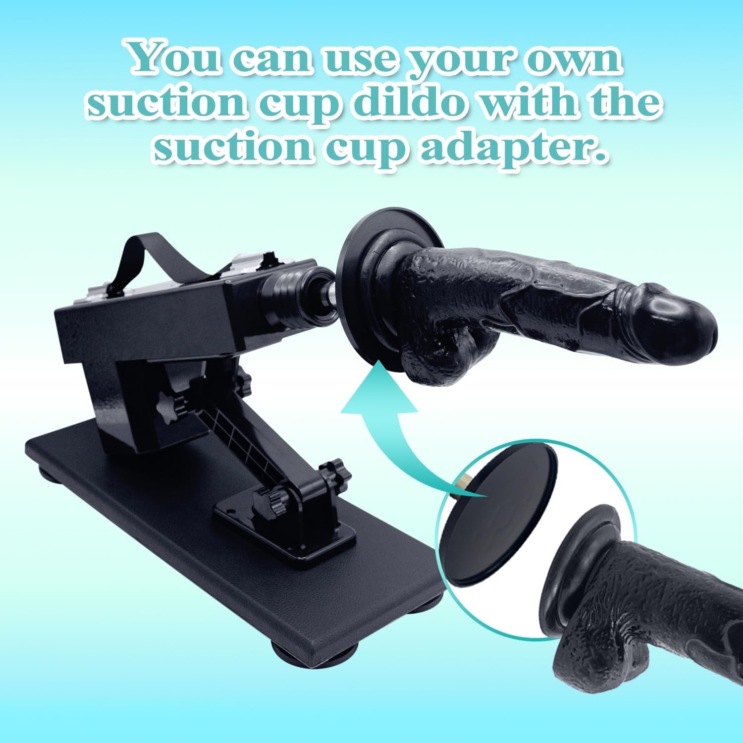 Sex Machine with Big Black Dildo Automatic Thrusting Love Machine with Suction Cup Adapter for Men and Women, Female Sex Toy Dildos Masturbation Machine with Powerful Motor