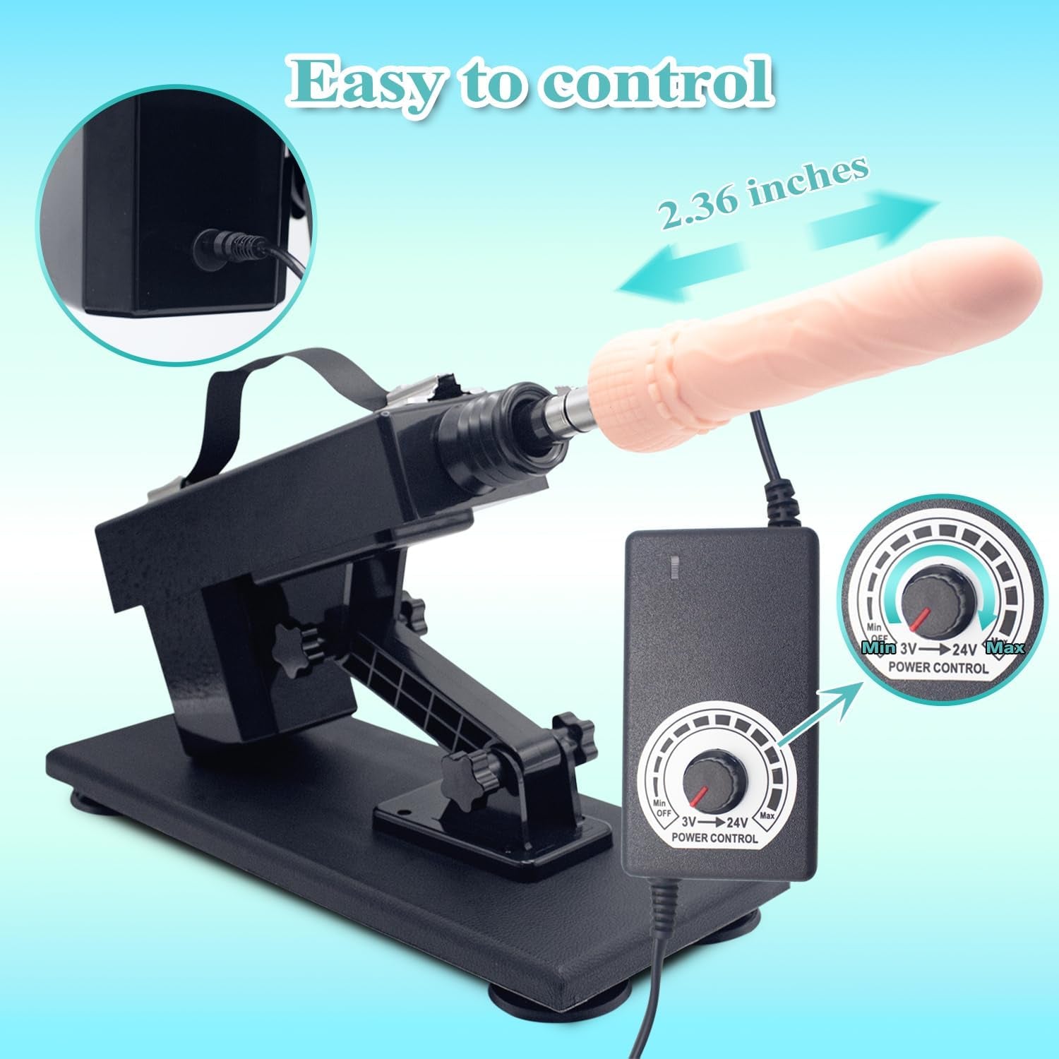 Sex Machine with Big Black Dildo Automatic Thrusting Love Machine with Suction Cup Adapter for Men and Women, Female Sex Toy Dildos Masturbation Machine with Powerful Motor