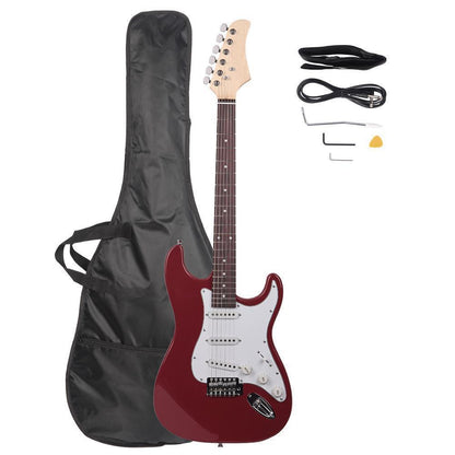 39.37" Beginner Sunset Electric Guitar +Bag Case +Cable +Strap +Picks 7 Color
