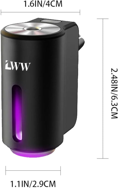 Smart Car Air Freshener, 3 Intensity Levels, Rechargeable Aroma Diffuser, 3 X 10Ml Perfume Bottles, Adjustable, Black Strong Scent (Tranquili+Fresh+Ocean Flavour)