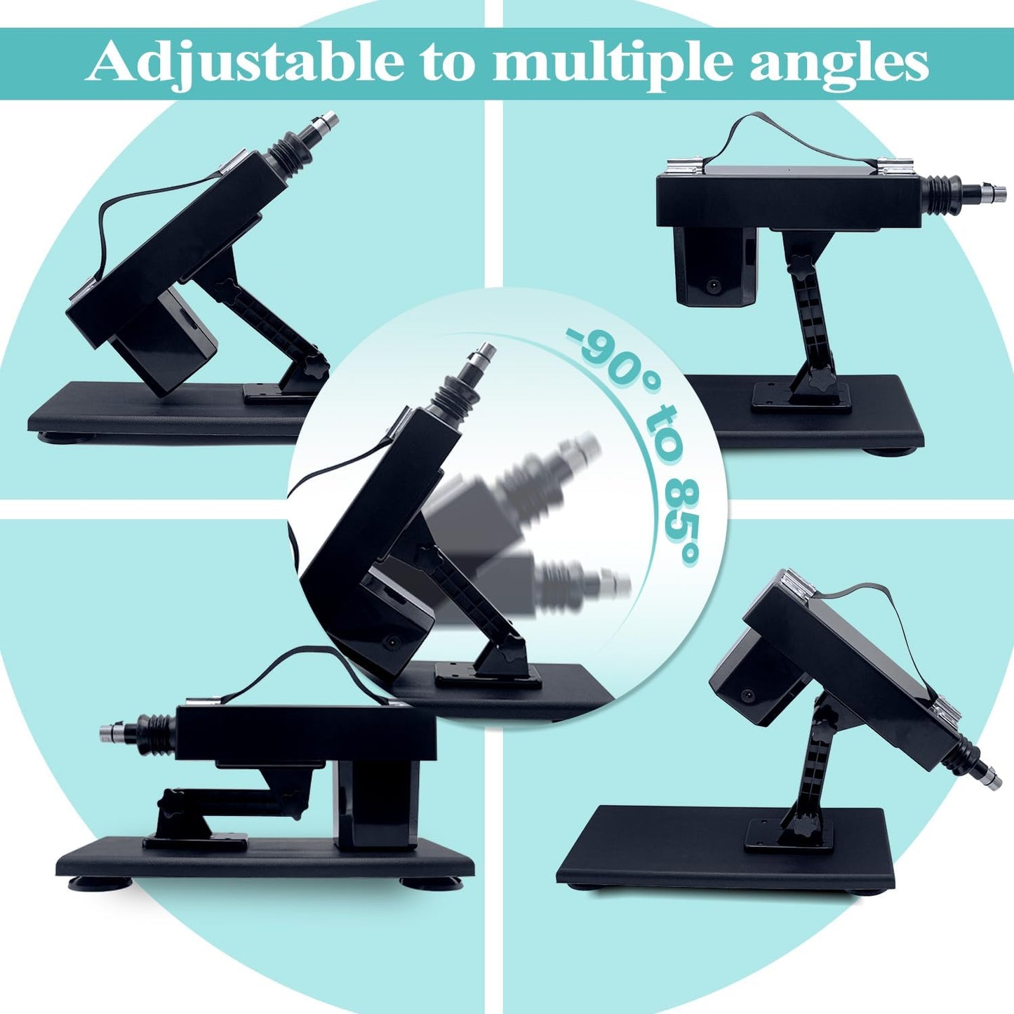 Sex Machine with Big Black Dildo Automatic Thrusting Love Machine with Suction Cup Adapter for Men and Women, Female Sex Toy Dildos Masturbation Machine with Powerful Motor