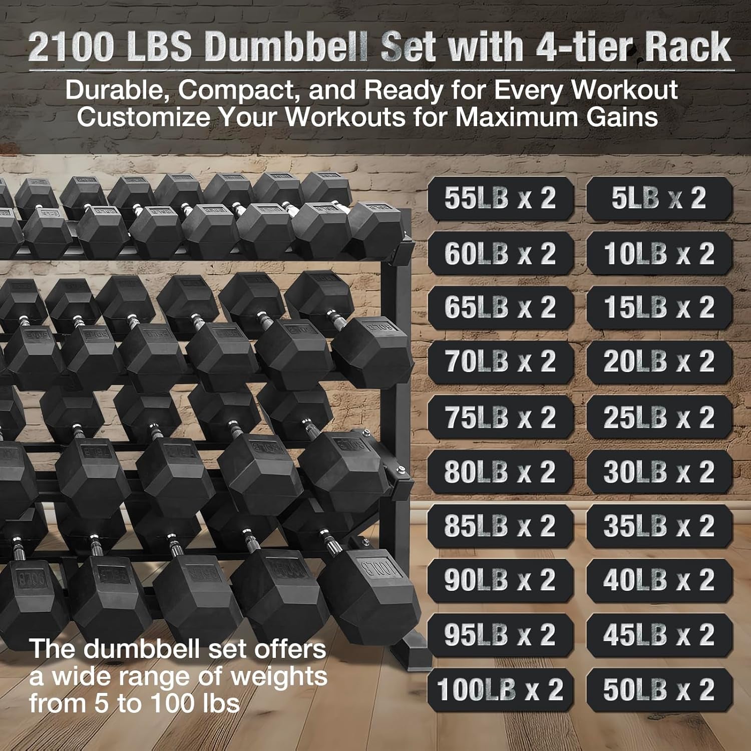 550 Lbs 1200Lbs 2100 Lbs Dumbbells Weight Set, Hex Dumbbell Sets, Gyms Weights Dumbbells Sets, Weight Set for Home Gym, Strength Training, Fitness Center Equipment