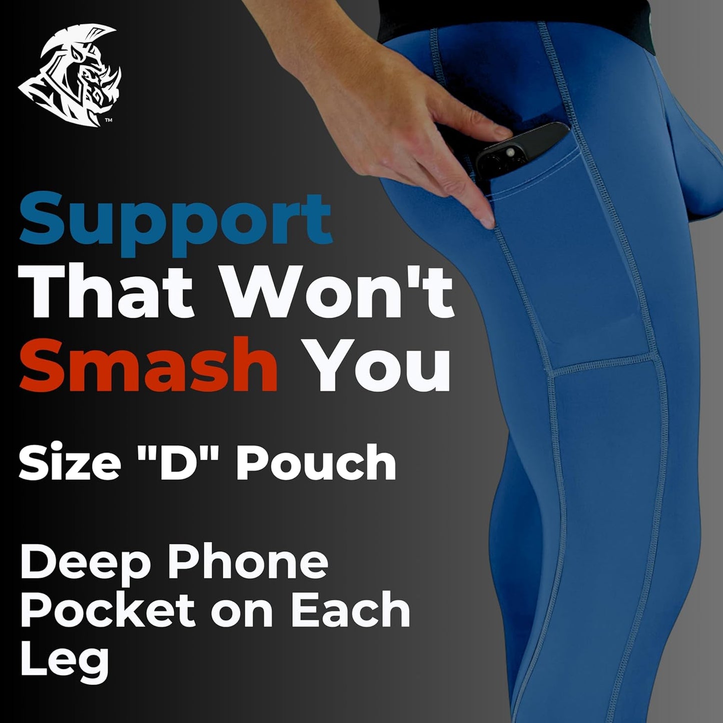 Real Men ABCD Pouch Compression Pants - 1, 2 & 3 Pack, Mens Leggings, Yoga Pants, Tights, Base Layer Men Cold Weather