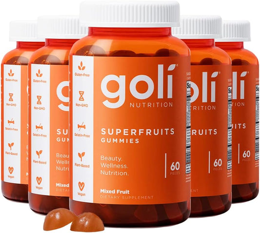 Nutritional Supplement, Superfruits Beauty Gummy Vitamin - 300 Count - Collagen-Promoting Ingredients - Mixed Fruit, Vegan, Plant-Based, Non-Gmo, Gluten-Free & Gelatin Free