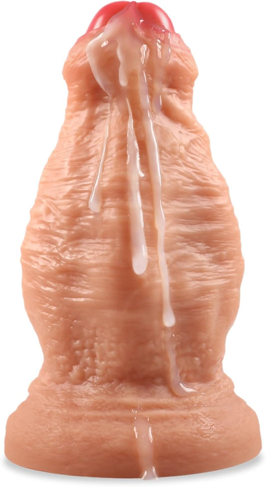 4.5'' Diameter Extra Thick Dildo, 10 Inch Dual Density Silicone Uncut Huge Anal Dildos Butt Plugs Sex Toy for Anal Stretch, Realistic XXL Massive Dildo No Balls for Advanced Player P Spot Stimulation