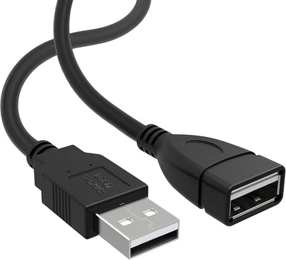5FT USB Extender Cable Male to Female USB a Male to USB a Female 2.0 Data Transfer and Charging Adapter for TV, PC, Laptop, Playstation, Xbox, Flash Drive for Multiple Devices