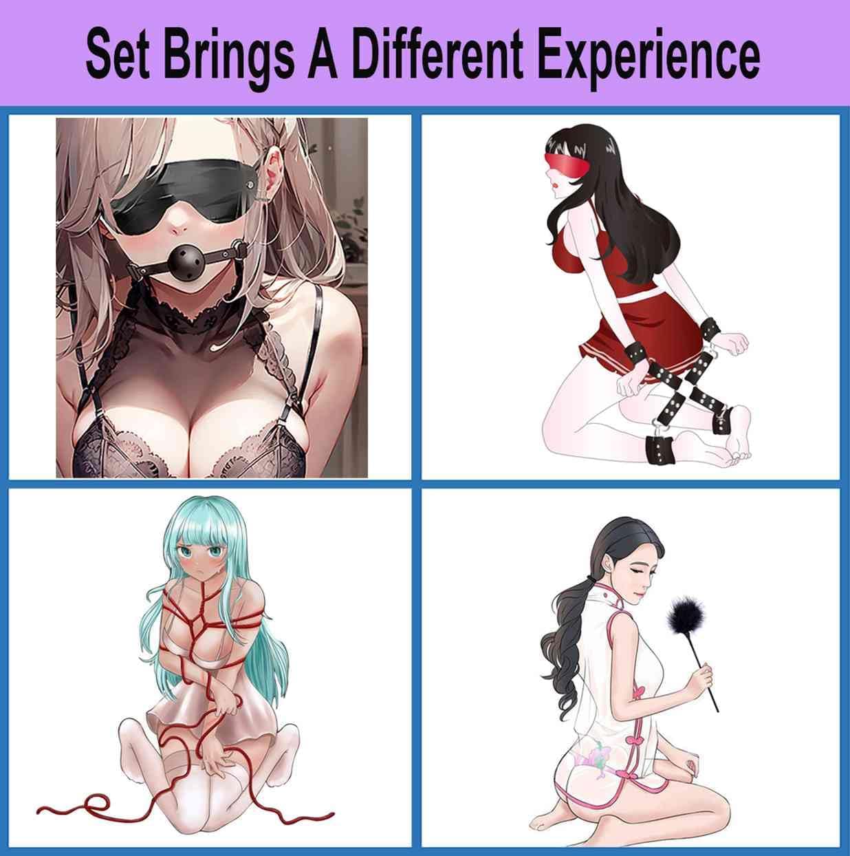 Bed Bondaged Restraints Sex Kit for Couples under King Bed Bonage Straps Queen Bed Women Sex Tied down Straps for Adult Play Bondaged Rope Cord & Rope Sex Handcuffs Bedroom Blindfolds Toys Sweater