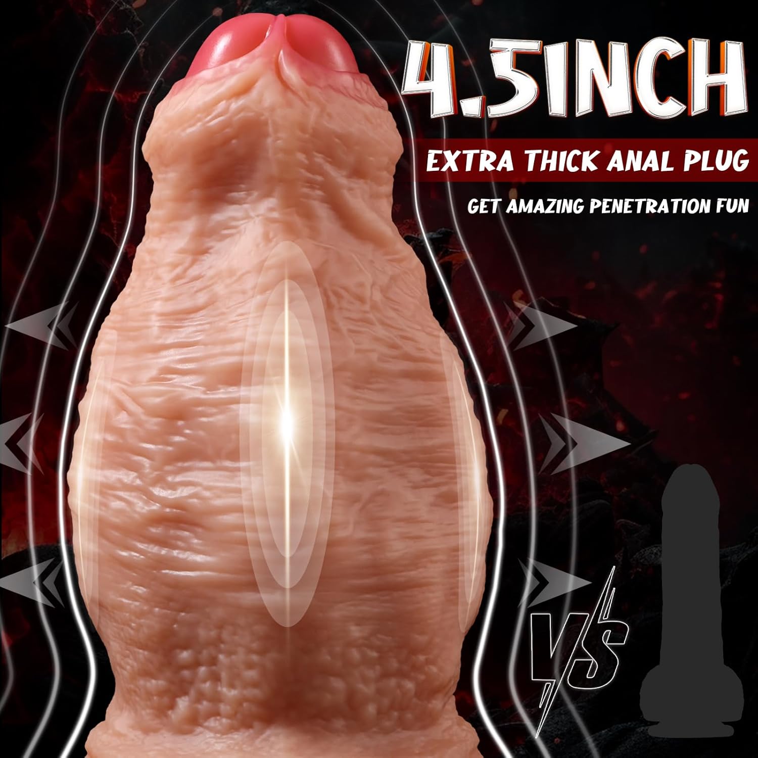 4.5'' Diameter Extra Thick Dildo, 10 Inch Dual Density Silicone Uncut Huge Anal Dildos Butt Plugs Sex Toy for Anal Stretch, Realistic XXL Massive Dildo No Balls for Advanced Player P Spot Stimulation