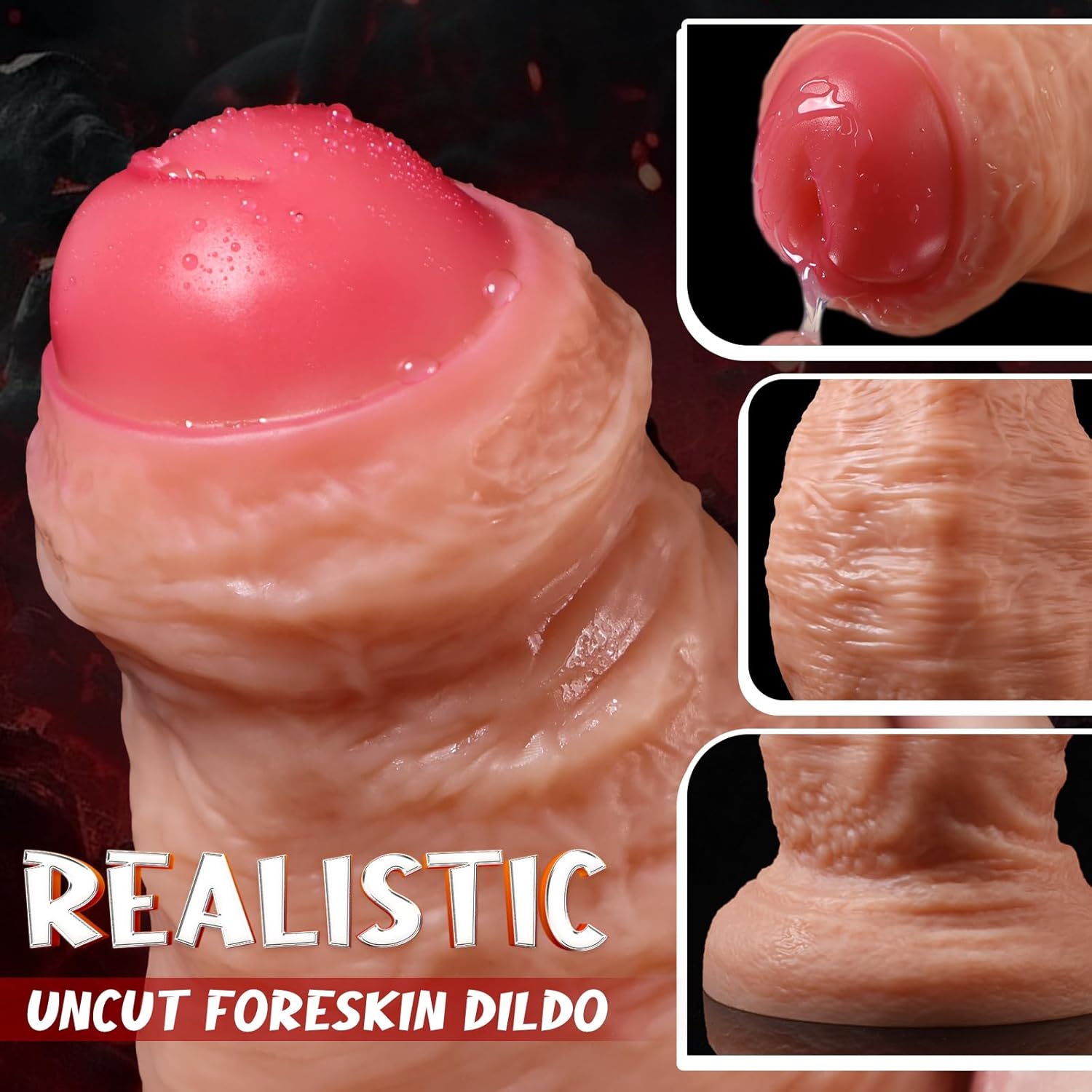 4.5'' Diameter Extra Thick Dildo, 10 Inch Dual Density Silicone Uncut Huge Anal Dildos Butt Plugs Sex Toy for Anal Stretch, Realistic XXL Massive Dildo No Balls for Advanced Player P Spot Stimulation