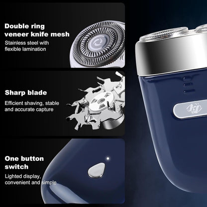 Mini Electric Shaver - USB C Fast Charge Portable Small Shavers for Men | Women - Dual Head Pocket Shaver Washable Travel Electric Razor & Powerful Wet and Dry Mini Razor - Easy One Button Use