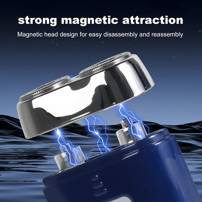 Mini Electric Shaver - USB C Fast Charge Portable Small Shavers for Men | Women - Dual Head Pocket Shaver Washable Travel Electric Razor & Powerful Wet and Dry Mini Razor - Easy One Button Use