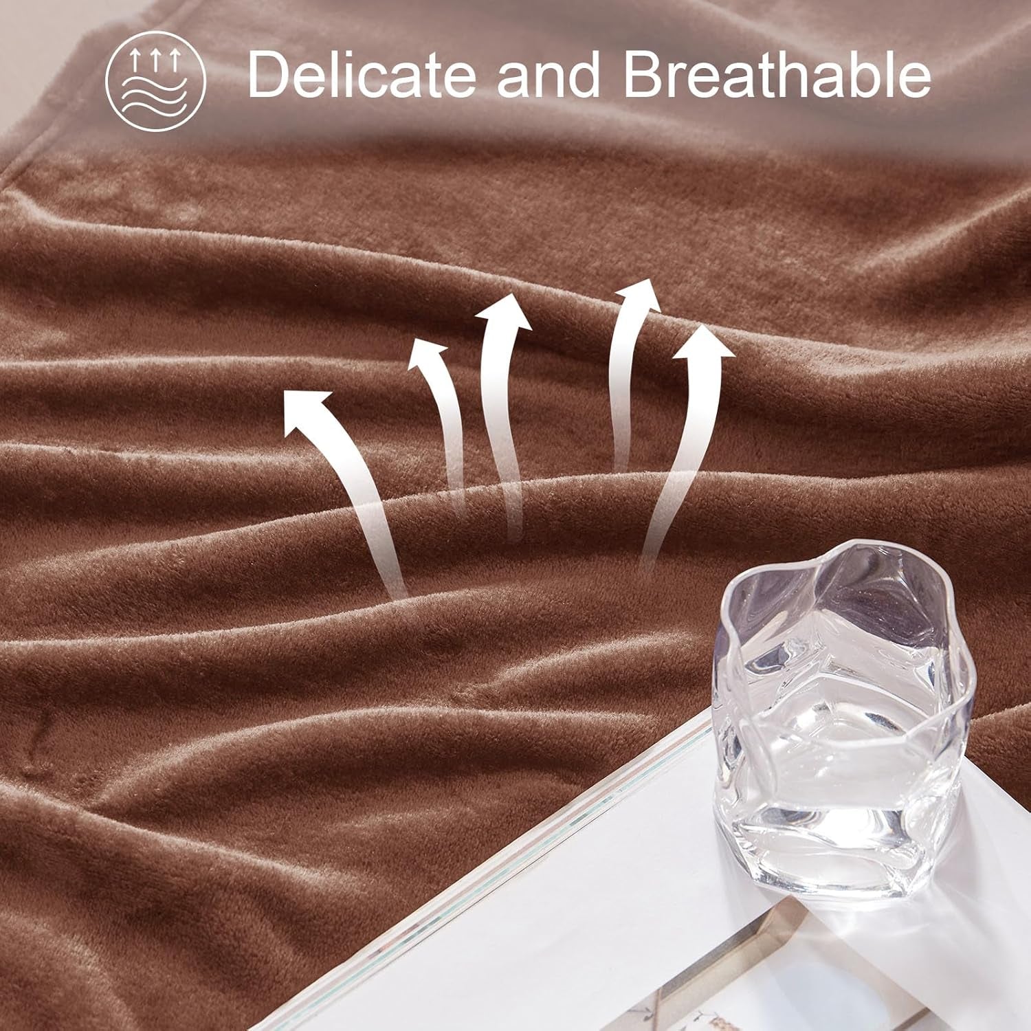 Extra Large Fleece Throw Blanket for Couch, Sofa, 300GSM Super Soft and Warm Blankets, Brown Throw All Season Use, Cozy, Plush, Lightweight, 50X70 Inches