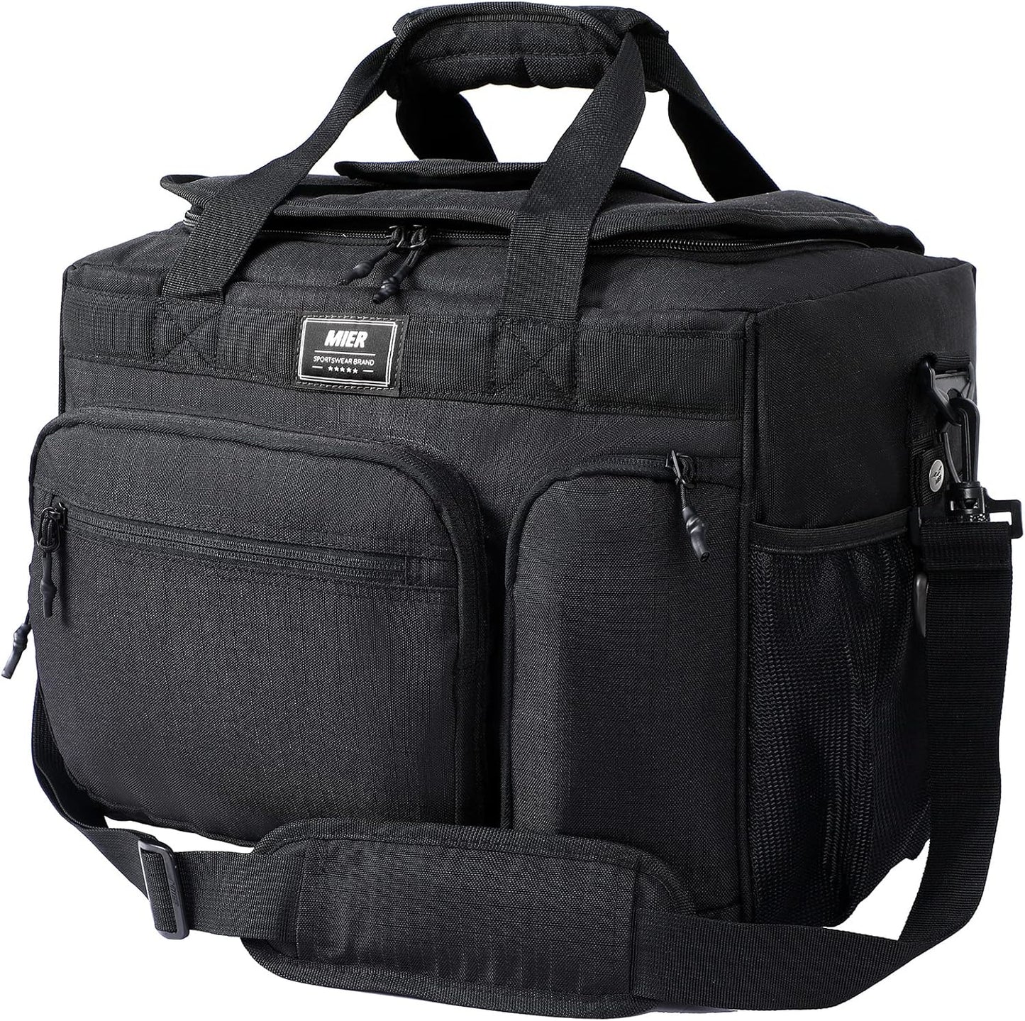 30L Extra Large Soft Cooler Bag with Bottle Opener for Camping Beach BBQ Grocery Golf Leakproof Picnic Lunch Bag, Collapsible, Top Flip Lid, 45Can (Black)