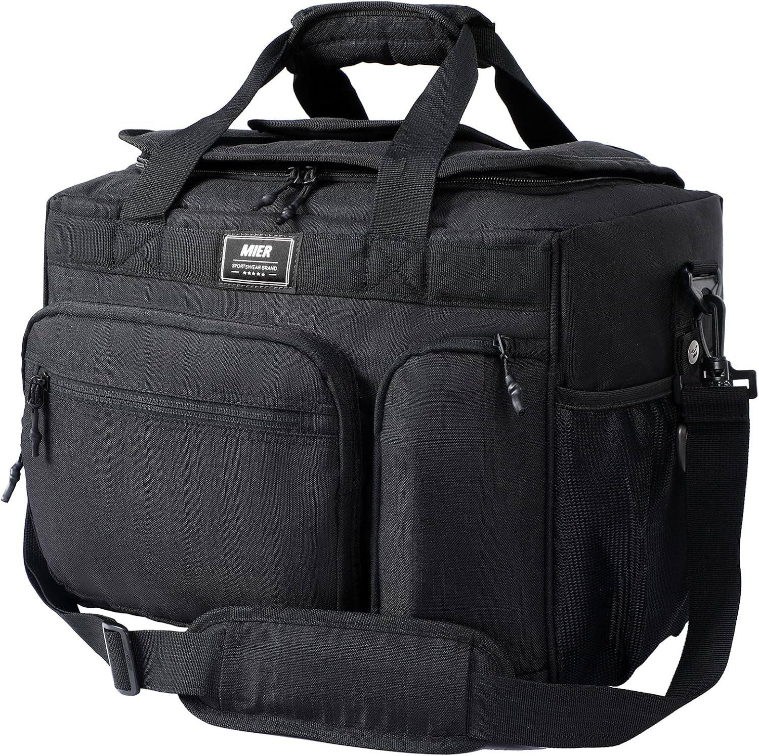 30L Extra Large Soft Cooler Bag with Bottle Opener for Camping Beach BBQ Grocery Golf Leakproof Picnic Lunch Bag, Collapsible, Top Flip Lid, 45Can (Black)