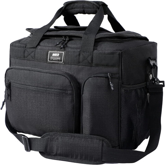 30L Extra Large Soft Cooler Bag with Bottle Opener for Camping Beach BBQ Grocery Golf Leakproof Picnic Lunch Bag, Collapsible, Top Flip Lid, 45Can (Black)