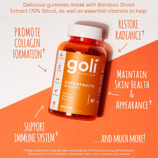 Nutritional Supplement, Superfruits Beauty Gummy Vitamin - 300 Count - Collagen-Promoting Ingredients - Mixed Fruit, Vegan, Plant-Based, Non-Gmo, Gluten-Free & Gelatin Free