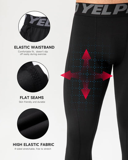 Men'S Compression Pants Cool Dry Baselayer Tights Leggings