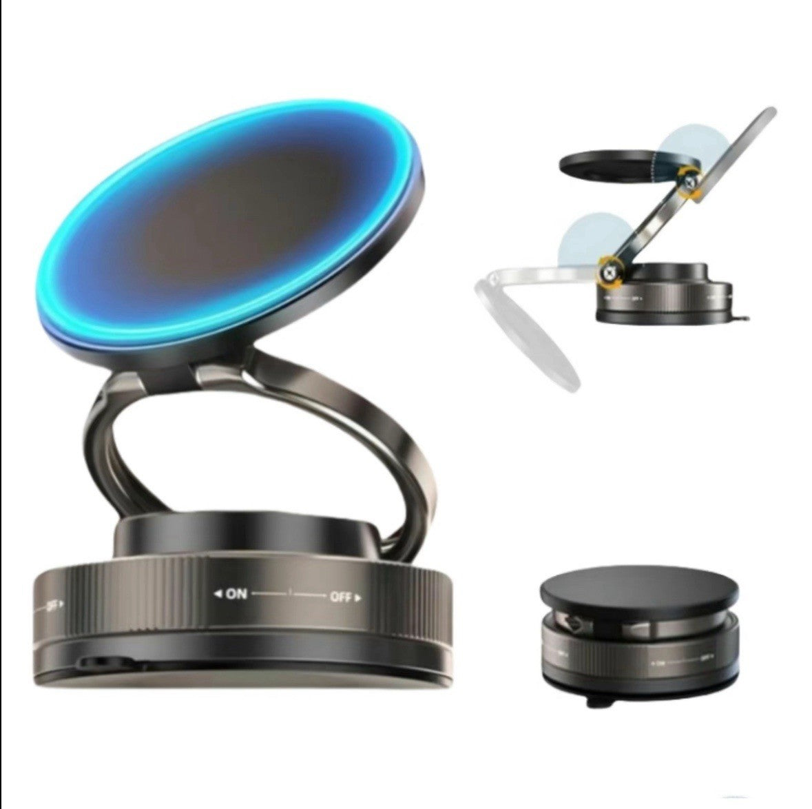 Adjustable 360° Magnetic Suction Vacuum Cell Phone Holder Car/Gym/Mirror