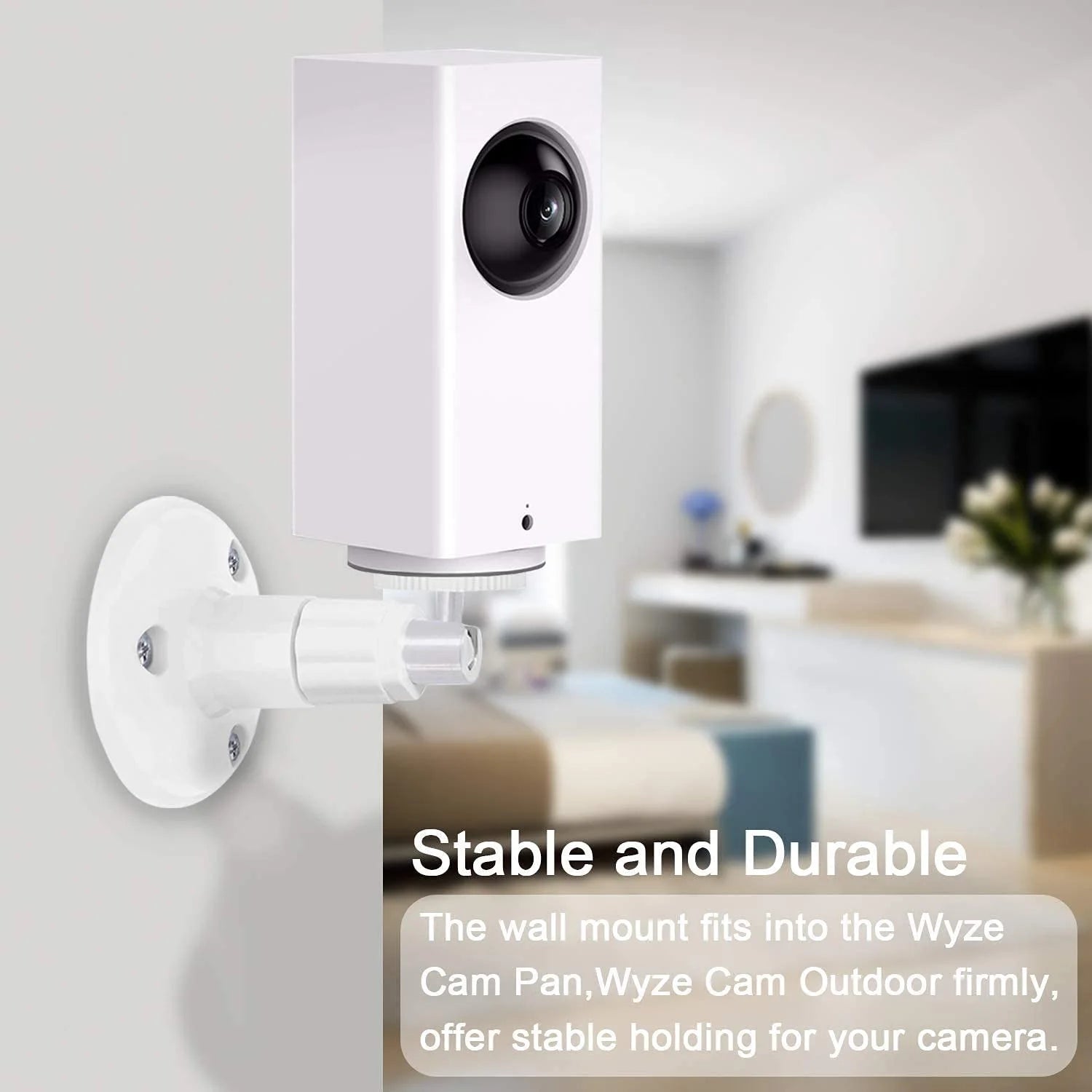 Wall Mount for Wyze Cam Pan and V3, 360° Swivel & 90° Tilt, Black, 2 Pack