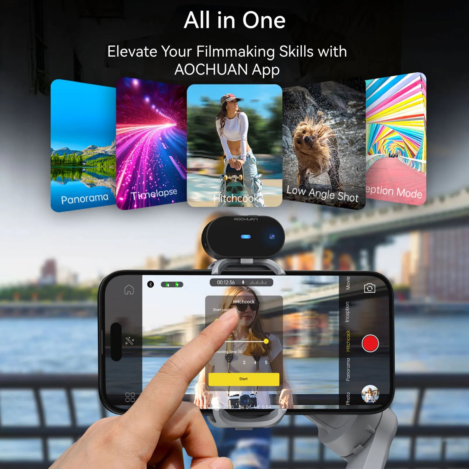 Smart Xpro Ai Grey Gimbal Stabilizer for Iphone and Android 3-Axis Intelligent Gimbal Stabilizer Appless Face Tracking