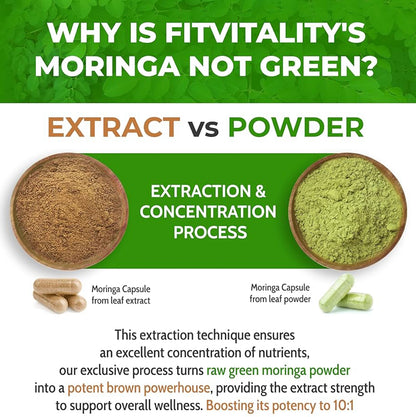 Moringa Oleifera Organic Leaf Extract 10,000Mg Serving 100% Pure Capsules 60 CT