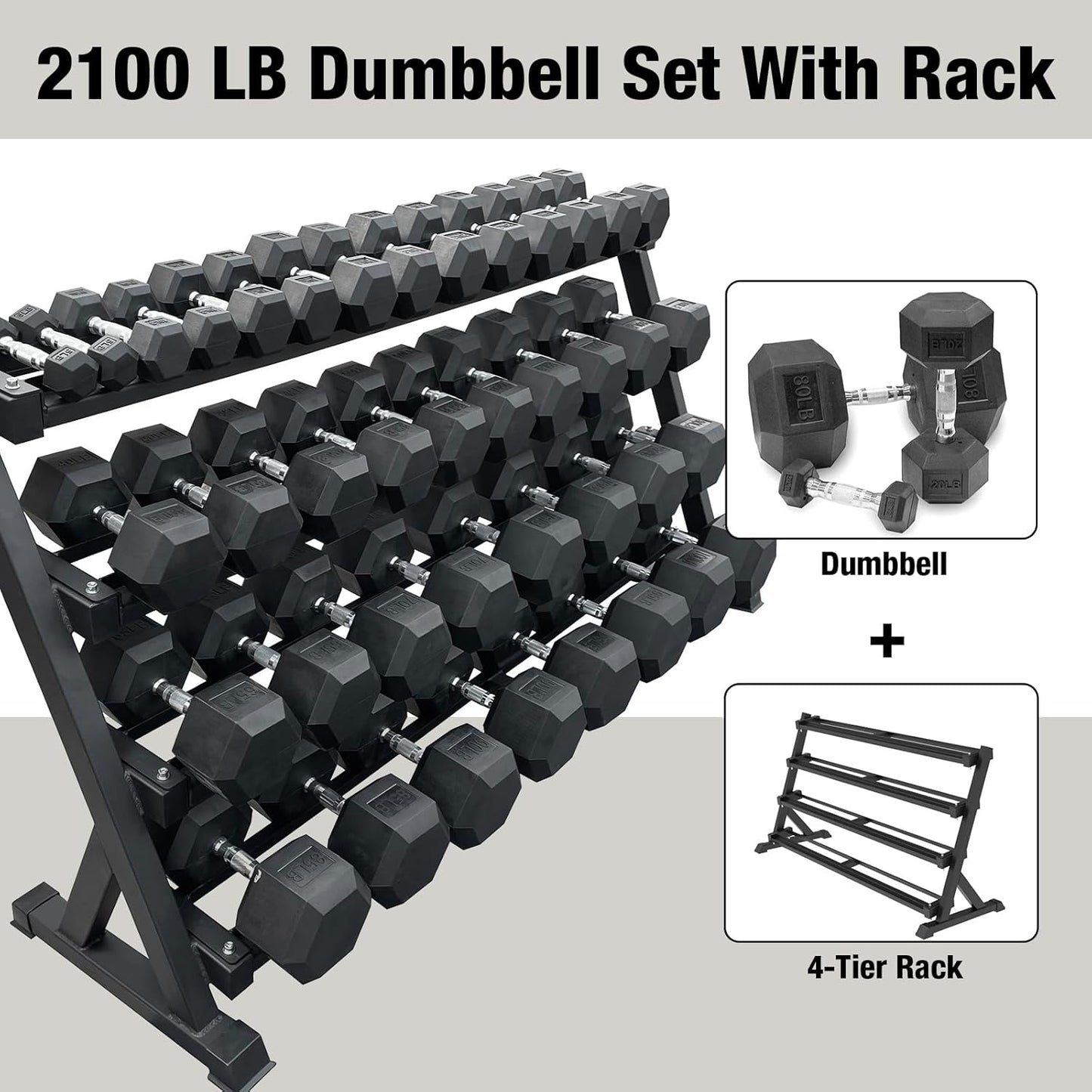 550 Lbs 1200Lbs 2100 Lbs Dumbbells Weight Set, Hex Dumbbell Sets, Gyms Weights Dumbbells Sets, Weight Set for Home Gym, Strength Training, Fitness Center Equipment