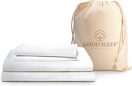 100% Egyptian Cotton Sheets Queen Size - 1000 Thread Count, 4 Pc Queen Sheet Set, Sateen Weave, Bed Sheets, 16" Deep Pocket Sheets - White