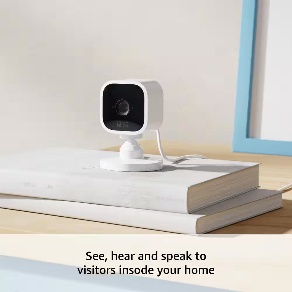 Mini Indoor Wired 1080P Wi-Fi Security Camera - White (2-Pack)