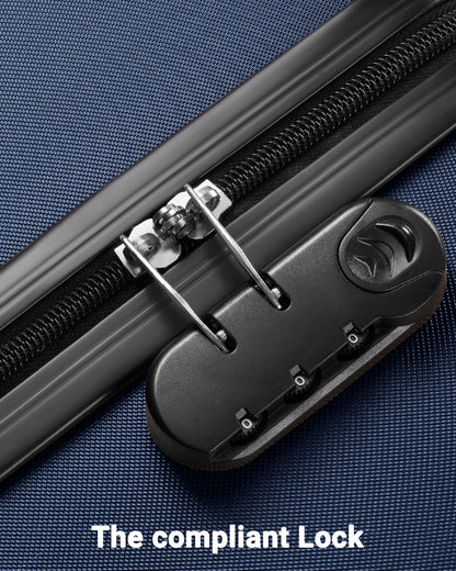 3 Piece Luggage Sets Travel Suitcase Set with 7PCS Organizer Bags, Navy Blue