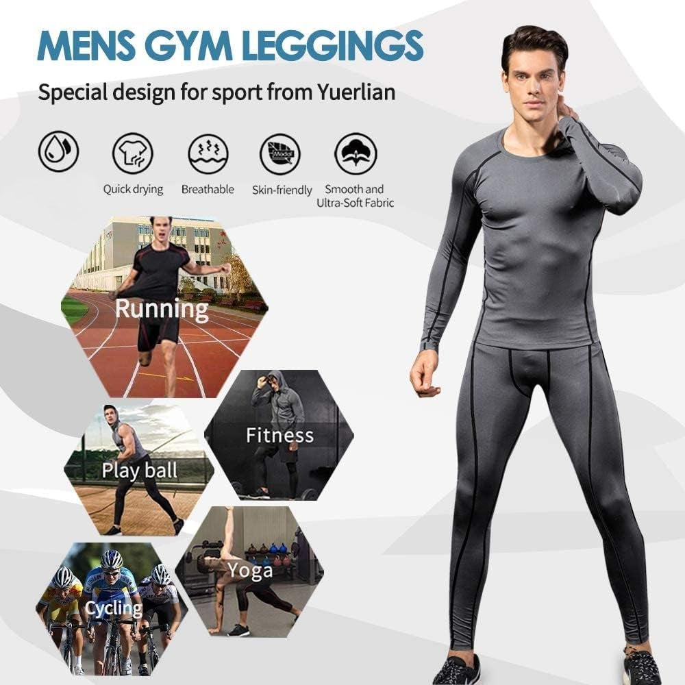 Men'S Compression Pants Cool Dry Baselayer Tights Leggings