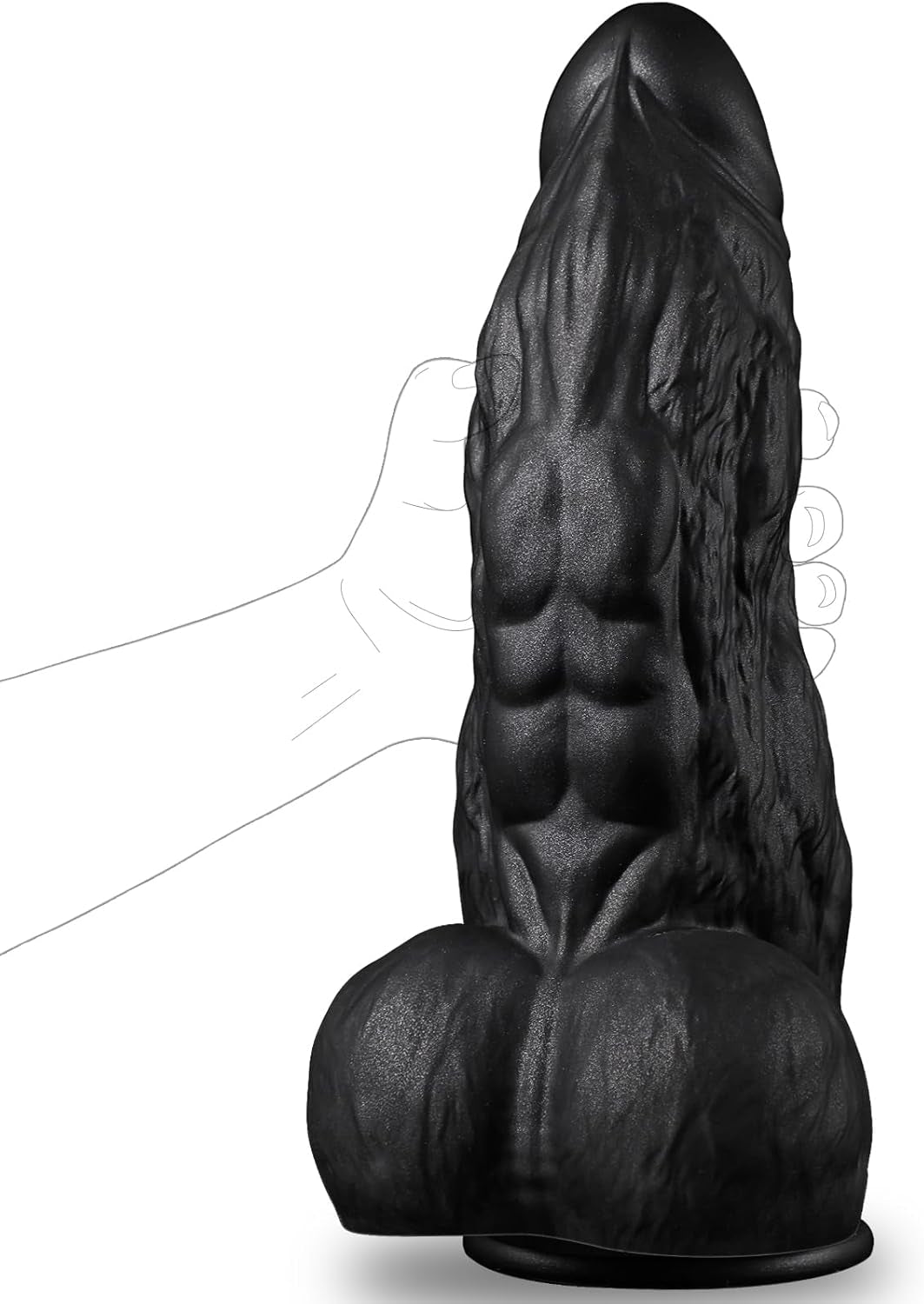 3 Inch Diameter BBC Huge Thick Dildo, 10 Inch Monster Big Black Dildos with Strong Suction Cup, Realistic Silicone Large Anal Dildos Adult Sex Toys for Gay Female Mastuabtion